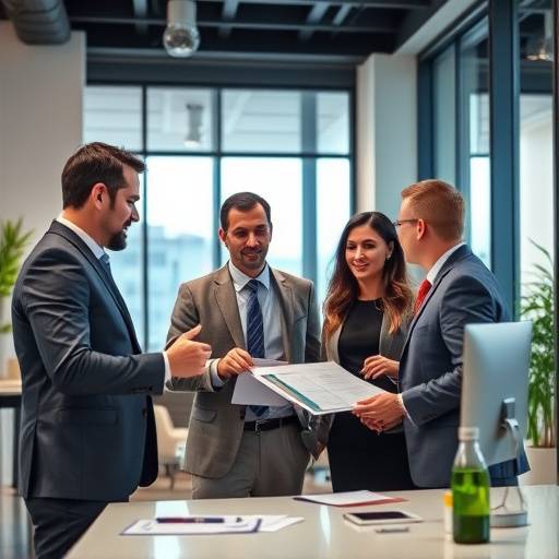 Grupo de personas trabajando en una presentaci√≥n efectiva