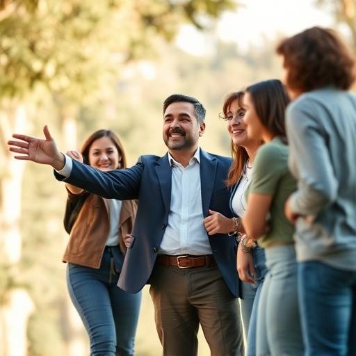 Icono de una persona liderando un grupo