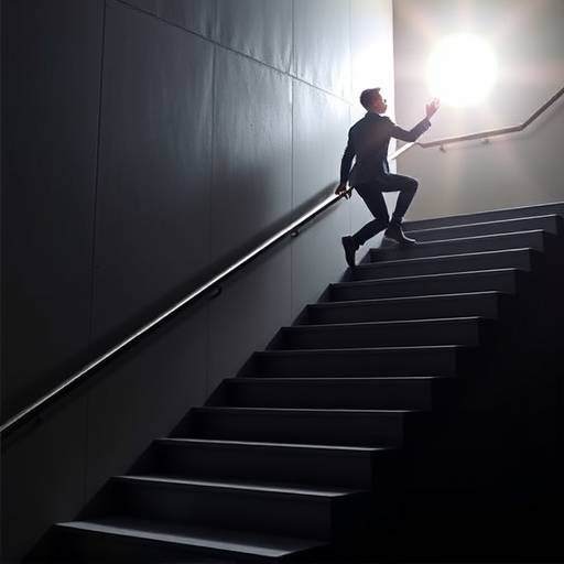 Icono de una persona subiendo una escalera representando √©xito profesional